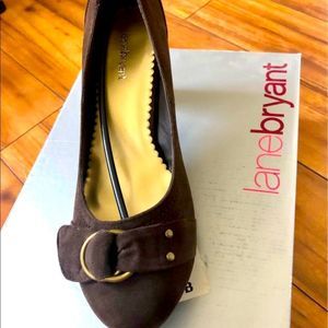 size 11 womens suade heels chocolate brown from Lane Bryant new in box